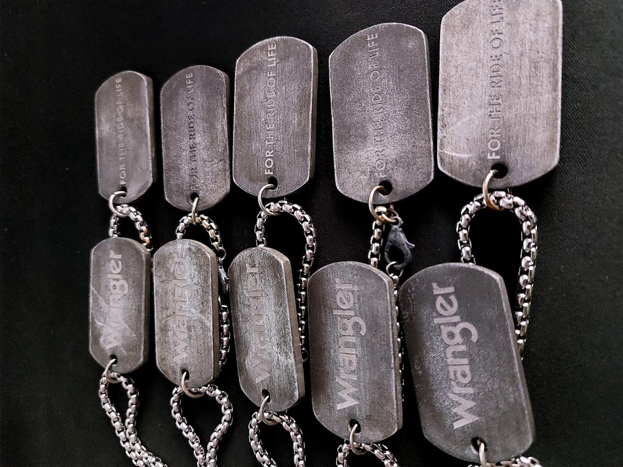 Aluminum  3 mm thickness military tag dog tag pre-oxidized light weight, deep engraved, custom text