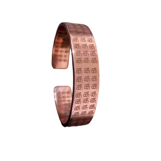 Khanda And Ek Omkar Kada Pure Solid Copper Bracelet 15mm Width 3mm For Men