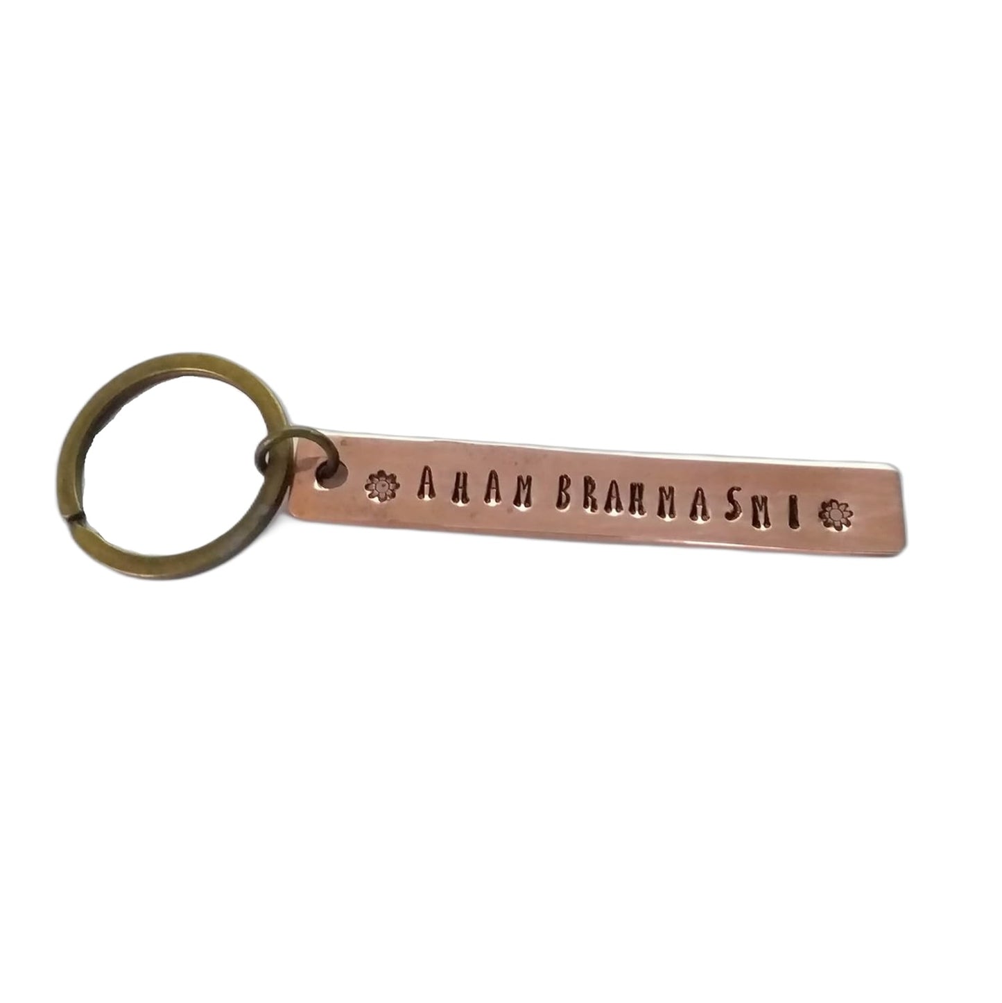 Copper personalized Hand Stamped Drive Safe Keyring