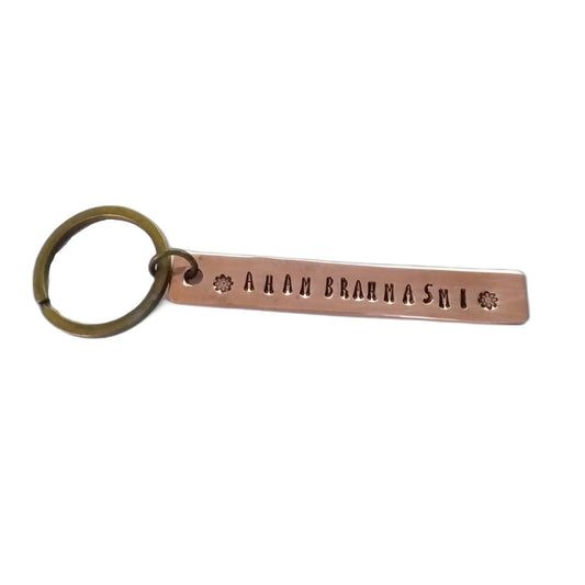 Copper personalized Hand Stamped Drive Safe Keyring