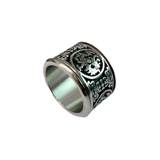 Dragon Rotatable steel finger ring for men