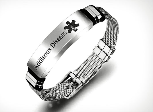 Stainless Stainless Steel Awareness Bracelet Adjustable Emergency