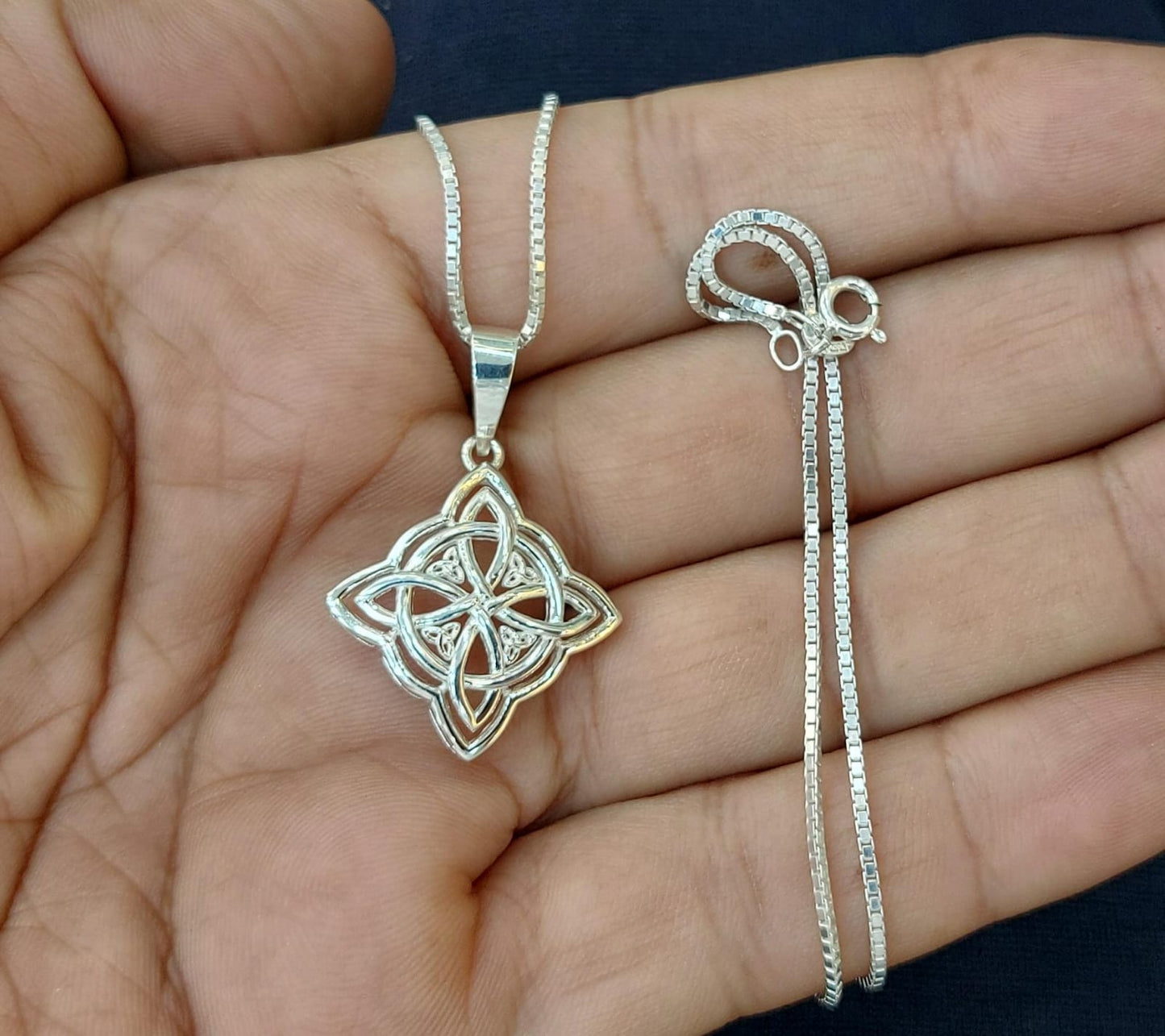 Streetsoul Celtic Trinity Centric Knot Cross Pendant Necklace /Good Luck /Solid 925 Sterling Silver