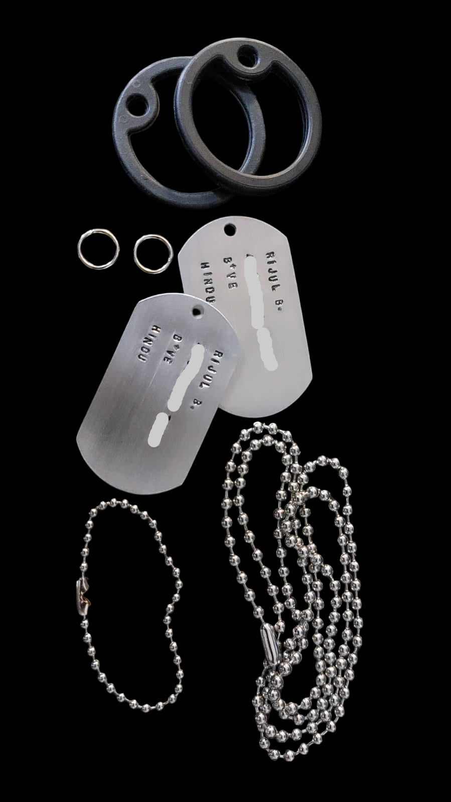 Rustic Double Army Tags Light Weight Aluminium 2mm Regular size Dog Tags Stamped