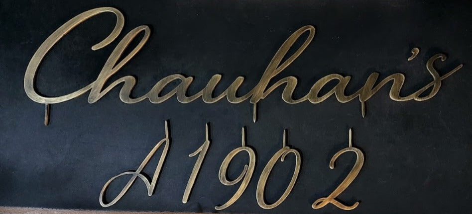 Custom Brass Name Plate for Home | Personalized Name Board with Couple Names & Key Holder