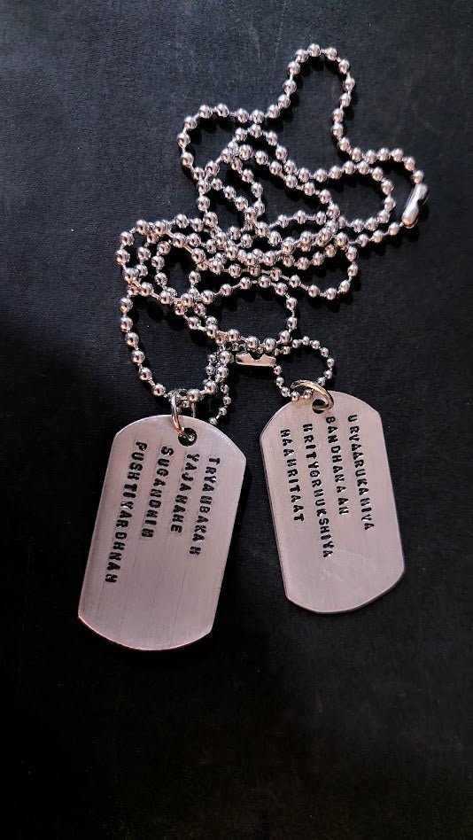 Rustic Double Army Tags Light Weight Aluminium Regular Size Dog Tags Stamped