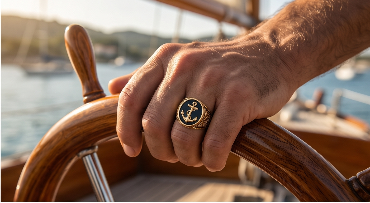 Anchor Gold Finger Ring