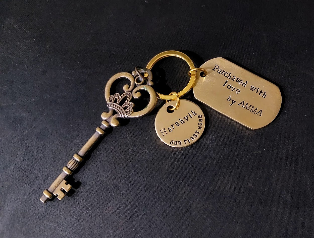 Personalized Brass Keyring