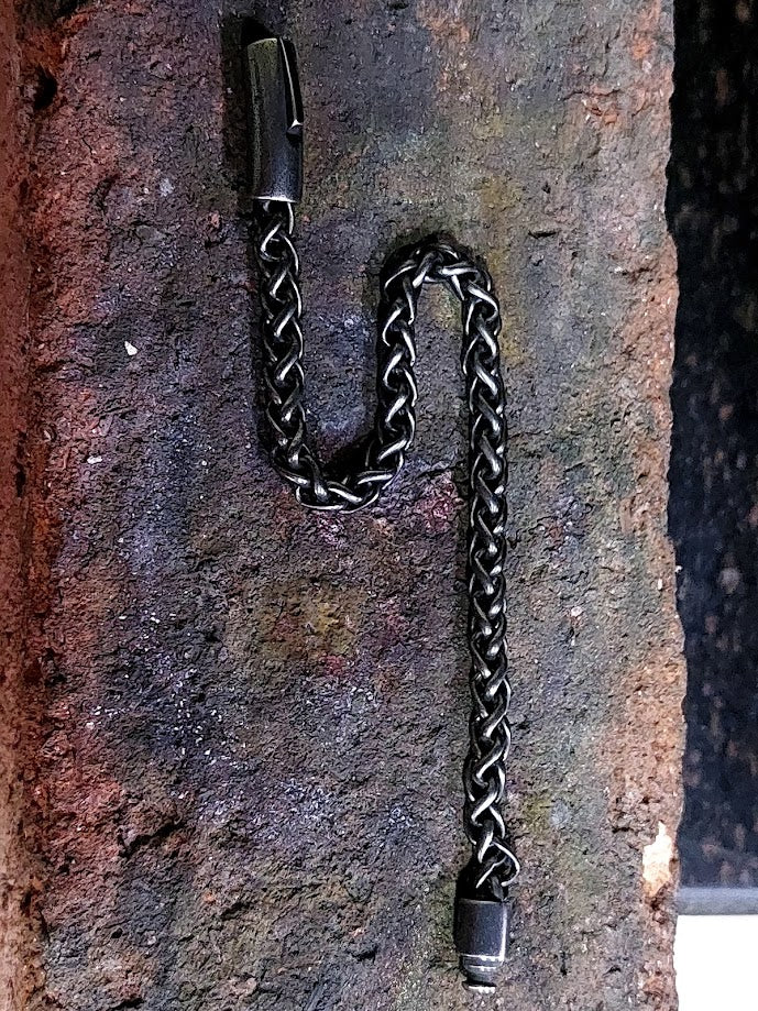 STREET SOUL Oxidized Rope 6mm Pure Stainless Steel Franco Link Chain Bracelet, American trending - Biker Punk Style Bracelet