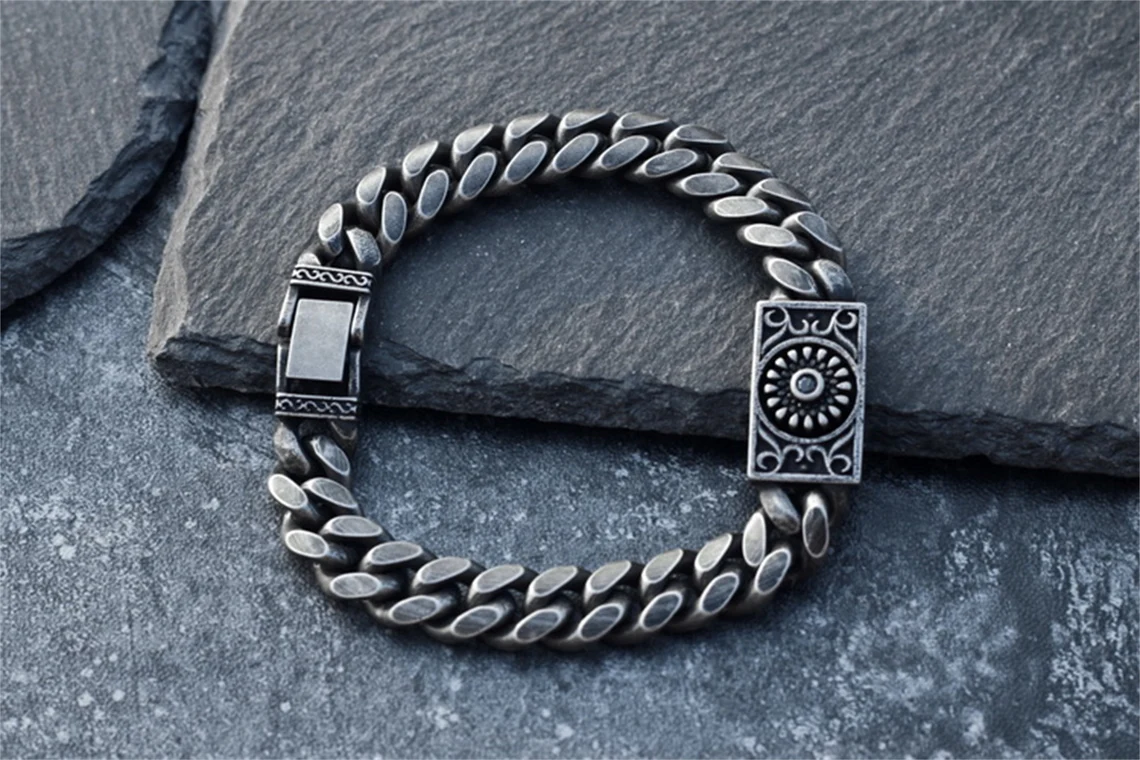 STREET SOUL Rotatable Bracelet for men, mens bracelet, handmade unique bracelet, gothic bracelet, stainless steel bracelet, cross bracelet