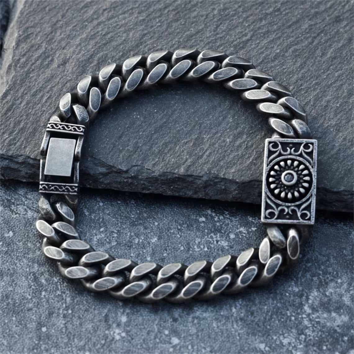 STREET SOUL Rotatable Bracelet for men, mens bracelet, handmade unique bracelet, gothic bracelet, stainless steel bracelet, cross bracelet