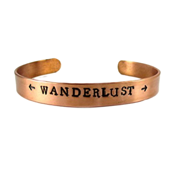 Streetsoul Pure Copper Kada Men Hand Stamped with Wanderlust Bracelet For Men