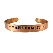 Streetsoul Pure Copper Kada Men Hand Stamped with Wanderlust Bracelet For Men