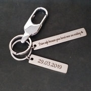 STREET SOUL Keychain Personalized Laser Engraved Keyring Pure Stainless Steel Bar Keyring on 12 mm Bars Gift for Women & Men