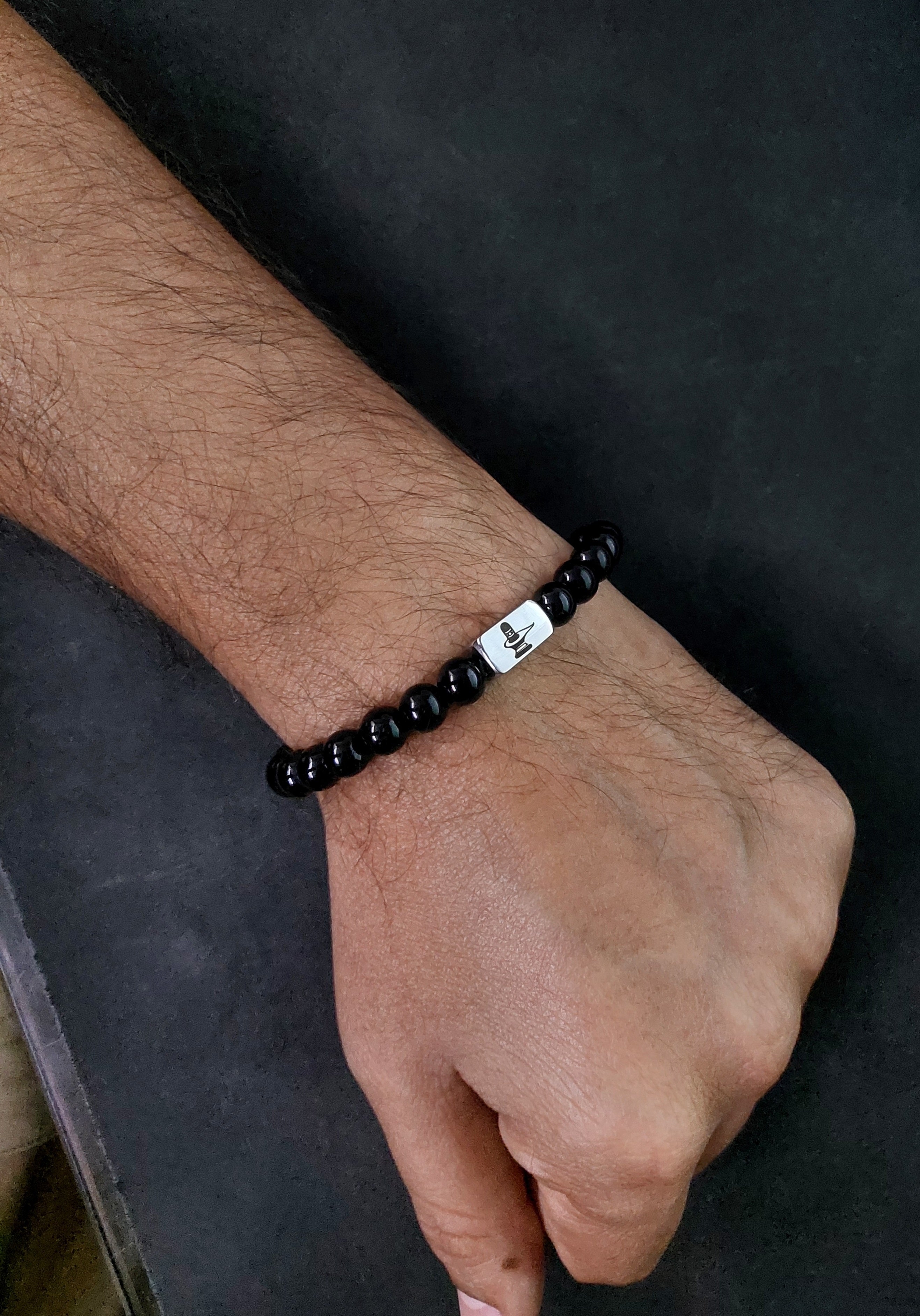 Matte Silver Metal Rubber Wristband Bangle - Unisex