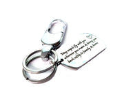 Streetsoul Drive Safe Message AngelsFly with You Engraved Keychain Stainless Steel Silver Keyring on 2mm Tag Gift for Women & Men.
