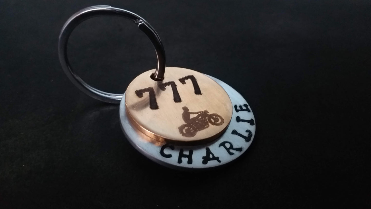 Personalised dog name tags Charlie Style Pet ID Customized Tag for Pet Dog Laser Engraved on Copper and Steel / Aluminium.