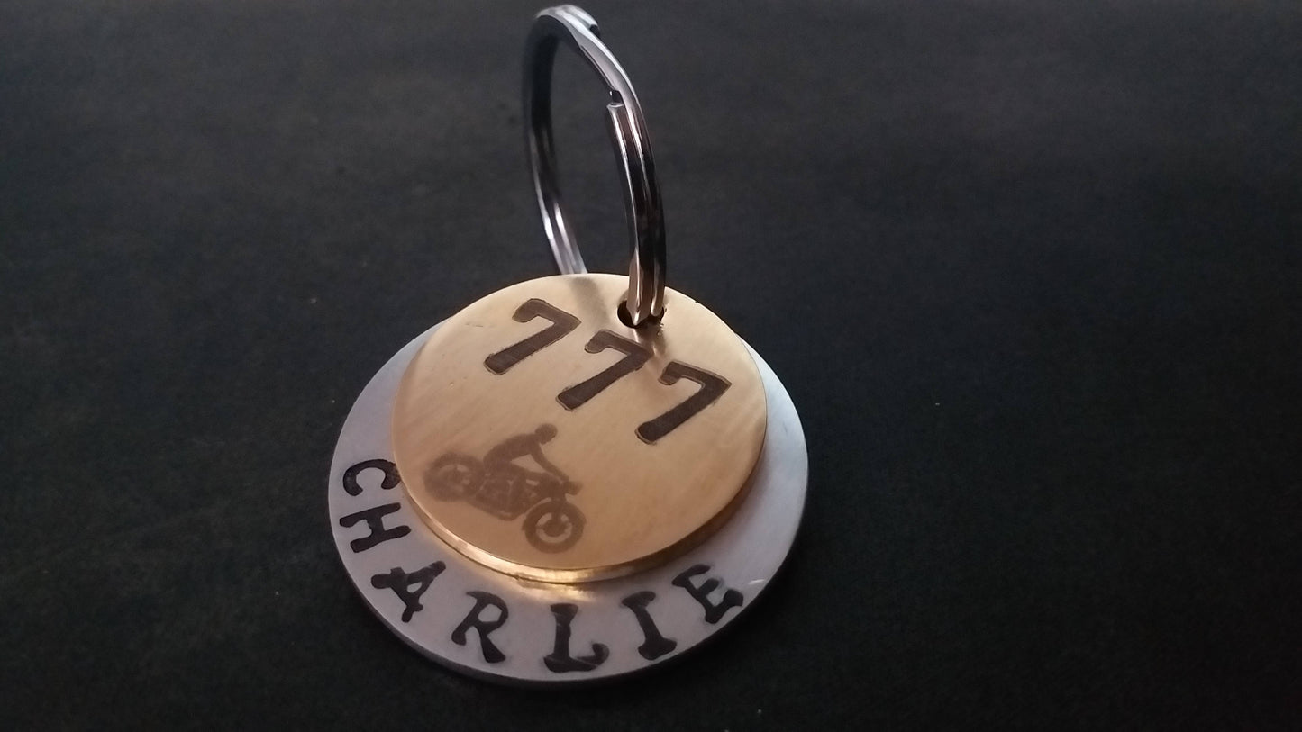 Personalised dog name tags Charlie Style Pet ID Customized Tag for Pet Dog Laser Engraved on Copper and Steel / Aluminium.