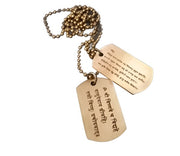 Army Tag Personalized Chain Custom Pure Copper 2 mm Army Dog Tag 28 Inches Brass Ball Chain Necklace Gift for Men.