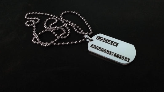 STREET SOUL Xmen Logan / Wolverine Stainless Steel  Army Tag, Logan Necklace, Wolverine Pendant