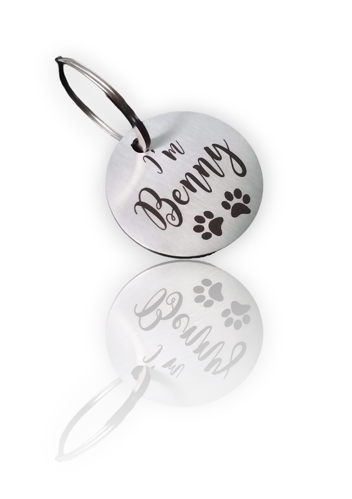 Personalised dog name tags Pet ID Personalized Stainless Steel 1.5 inch Diameter Engraved Tag for Pet Dog, Cat ID Customized Dog Tag