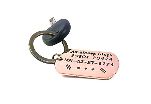 Car Bike Key Chain Personalized Copper Key Ring