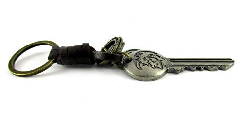 Keyrings (Set of 2) Key & Tag Antique Silver Keychain