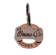 Personalised dog name tags Pet ID Personalized Copper Ring and Steel Bone Hand Stamped and Laser Engraved Tag Customized Dog Tag
