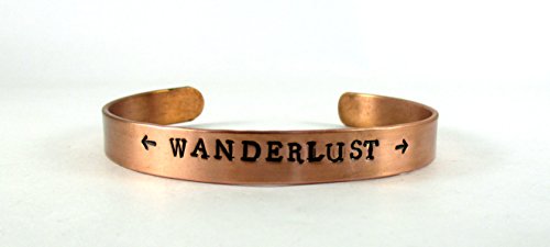 Streetsoul Pure Copper Kada Men Hand Stamped with Wanderlust Bracelet For Men