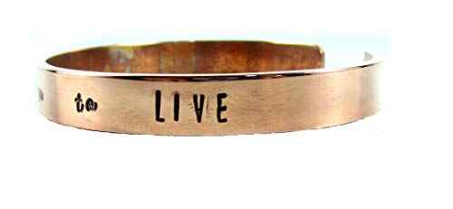 Streetsoul Copper Kada for Man Hand Crafted Kada Stamped to Travel is to Live Pure Copper Oval Cuff Bracelet 9mm Width Gift for Men