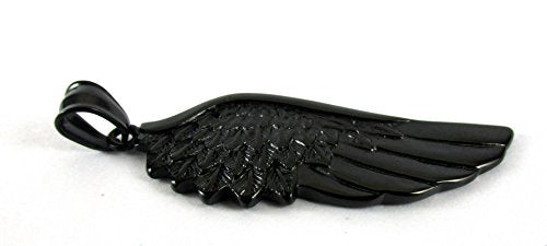 Streetsoul Angel Wing Black Pendant Steel 2 inches Necklace for Men.