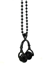 Streetsoul DJ Head Phones Heavy Pendant Necklace Cool Punk Stainless Steel Black Coated Necklace for Men Jewelry