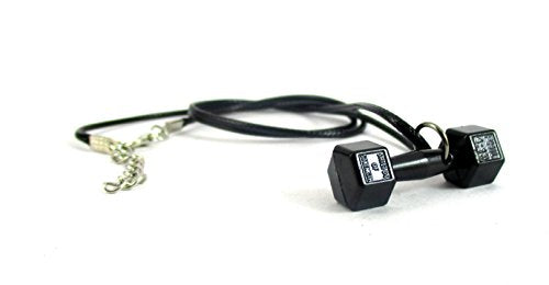 Streetsoul 1.25 Inch Dumbbell Pendant 22 Inches Black String Necklace Gift for Boys,Men.