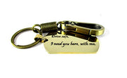 Streetsoul Drive Safe Message Engraved Keychain Stainless Steel Gold Keyring on 2mm Tag Gift for Women & Men.