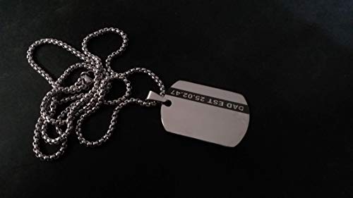 Raised Engraving Steel Custom Engraved Army Tag Dog Tag Chain