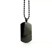 Streetsoul Dog Tag Black Gun Plated Pendant Stainless Steel 2 mm Army Tag Necklace Gift.