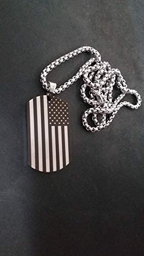 Raised Engraving Steel Custom Engraved Army Tag Dog Tag Chain