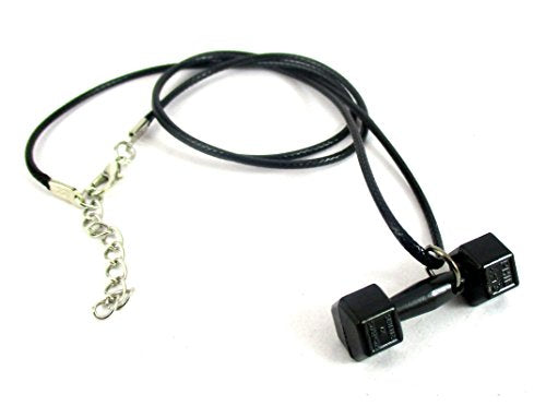 Streetsoul 1.25 Inch Dumbbell Pendant 22 Inches Black String Necklace Gift for Boys,Men.