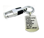 Streetsoul Silver Metal Message Engraved Keychain on 2 mm Tag for Men and Women