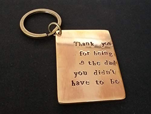 Streetsoul Thank You Dad Copper Hand Stamped Key Ring Keychain Gift for Dad Papa Fathers Day