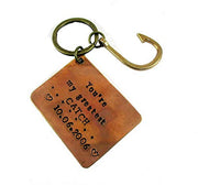 Streetsoul Personalized Keychain Pure Copper 1.5 mm Hand Stamped Custom Message for Him Her