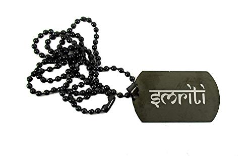 STREET SOUL Personalized Black Coated Stainless Steel 2 mm Army Dog Tag Pendant Necklace for Men