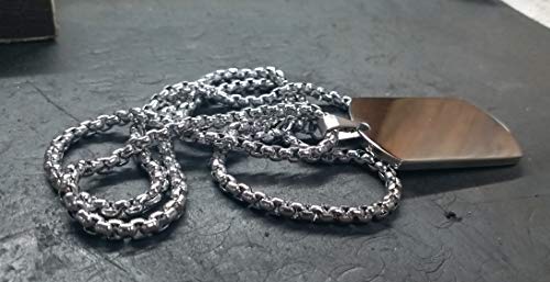 STREETSOUL Army Tag for Men with long Box Chain Heavy Pendant of Stainless Steel.