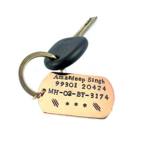 Dhe Best KC-03 Metal Antique Stylish Car Keychain Double Key Ring Snap Hook Bike  Keychain Holder Set Of 2