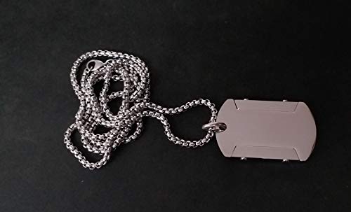 Dog Tag Silver Pendant Customized Stainless Steel 3 mm Army Tag for Men.