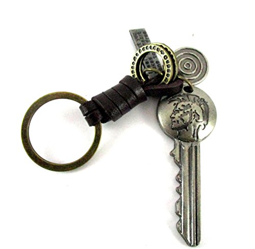 Keyrings (Set of 2) Key & Tag Antique Silver Keychain