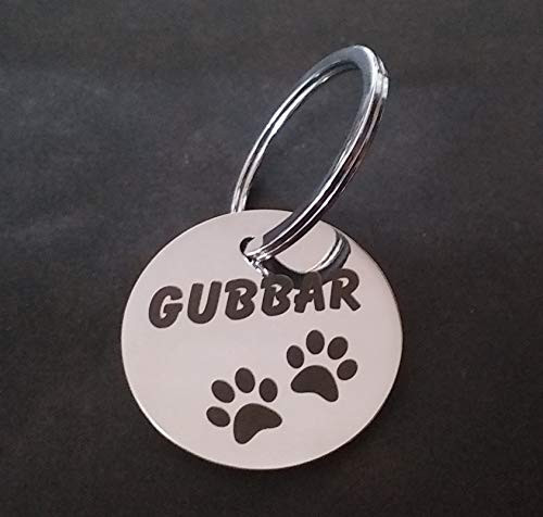 Personalised dog name tags Pet ID Personalized Stainless Steel 1.5 inch Diameter Engraved Tag for Pet Dog, Cat ID Customized Dog Tag