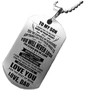Streetsoul Laser Engraved to My Son Stainless Steel 2 mm Pendant 28 Inches Gloss Necklace Gift for Men Son