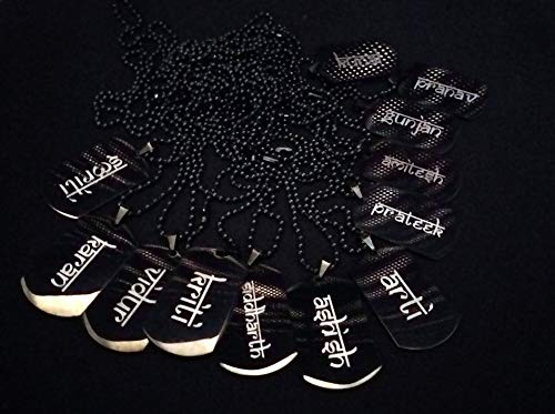 STREET SOUL Personalized Black Coated Stainless Steel 2 mm Army Dog Tag Pendant Necklace for Men