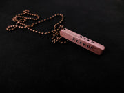 Streetsoul Customized Pure Copper 6 mm Bar 28 inch Chain Pendant Copper Necklace Pendant